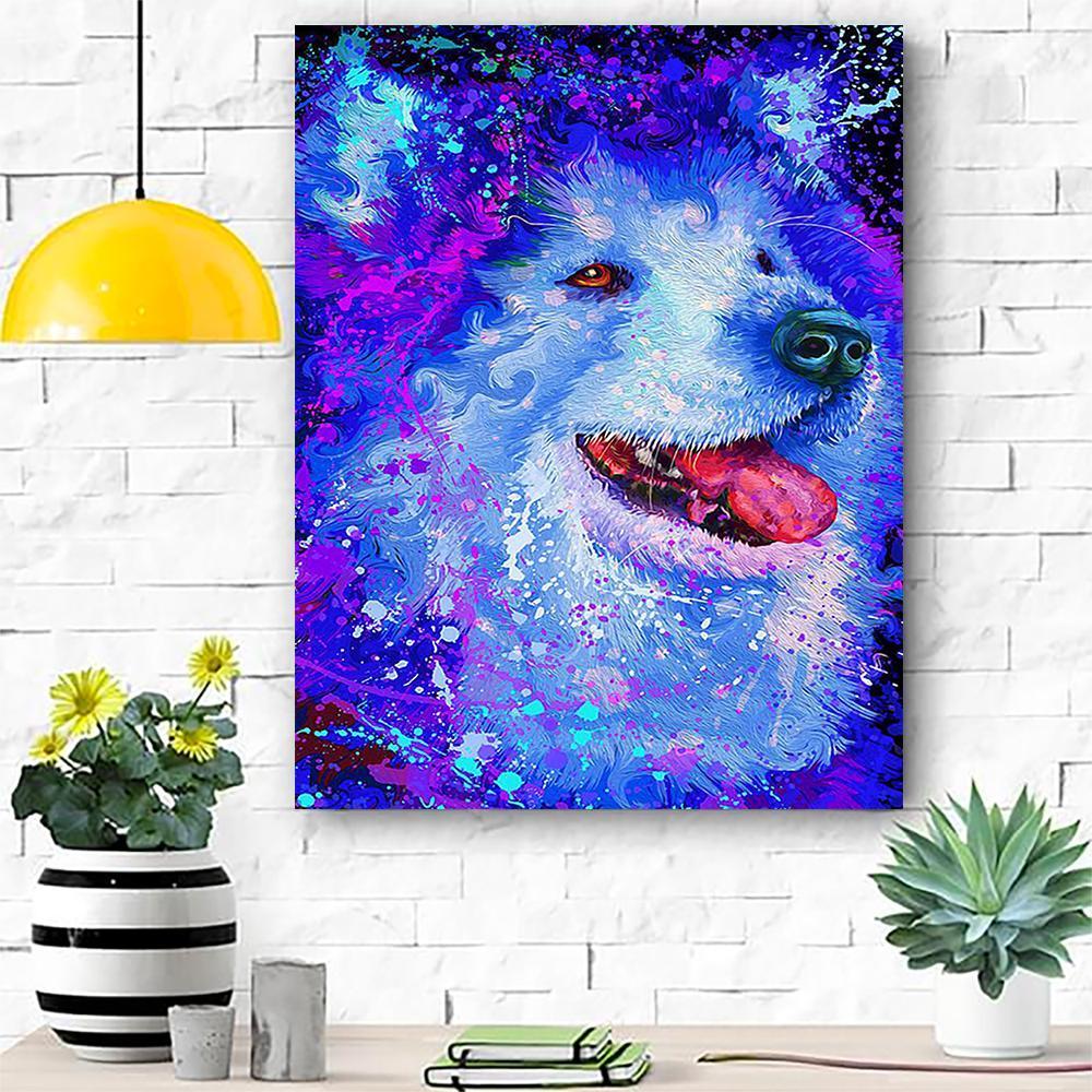 Alaskan Malamute Water Color Canvas Room Home Decor Print Matte Canvas – Home Room Wall Decor Matte Canvas – Mostsuit