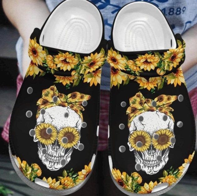 Sunflower Skull Rubber clog Shoes Comfy Footwear