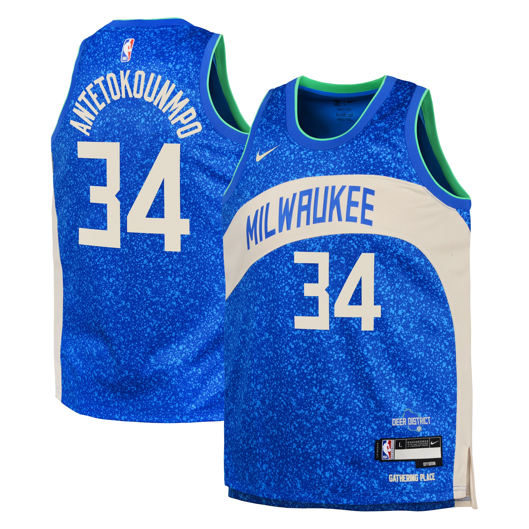 Milwaukee Bucks City Edition Swingman Jersey 23 – Royal – Giannis Antetokounmpo – Youth