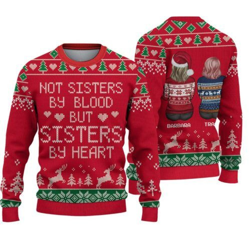 Personalized Not Sister By Blood Red Christmas Gift Sweater #Dh