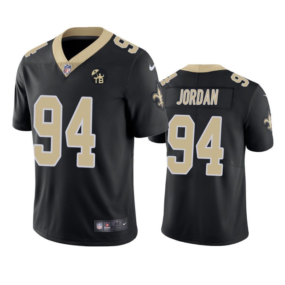 New Orleans Saints Cameron Jordan Vapor Limited Black Tom Benson Memorial Patch Mens Jersey