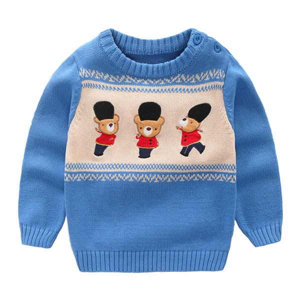 Children’s sweater boy’s round neck knitting cartoon sweater alx