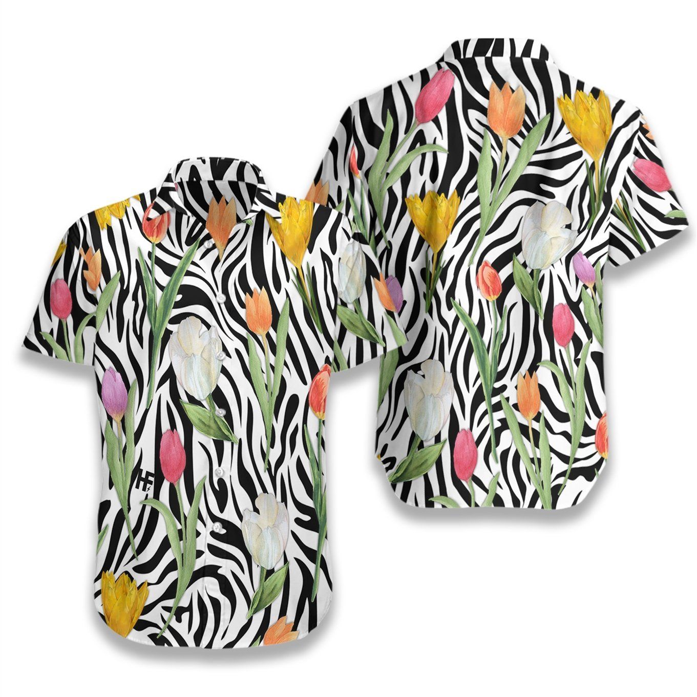 Tulip Zebra Watercolor Painting Art Ez02 0607 Hawaiian Shirt