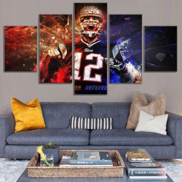 Brady New England Patriots Wall Art Canvas Painting Framed 7828