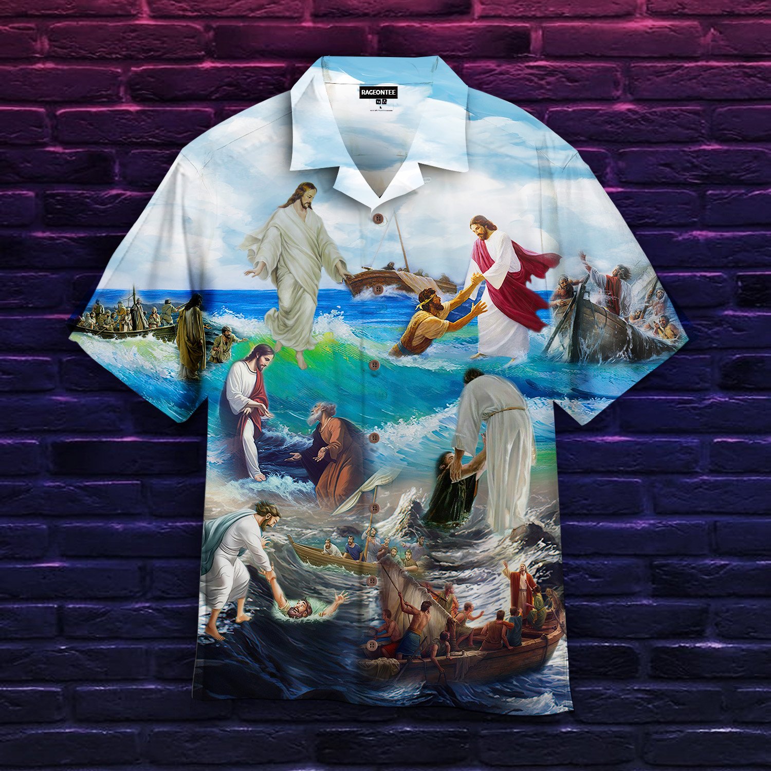 Jesus Walking On The Sea Hawaii Shirt For Men Women Adult Ha44424