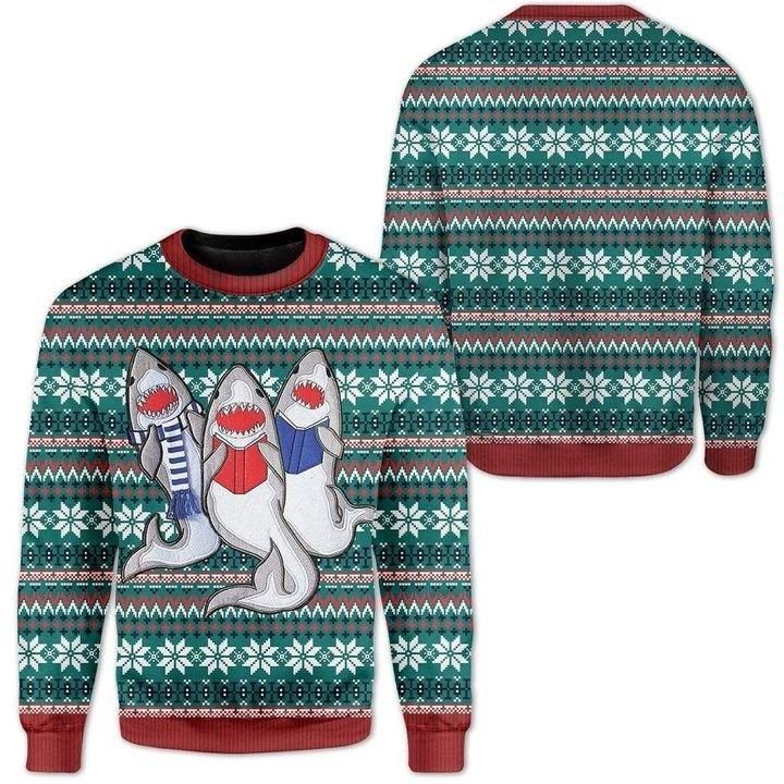 Shark Ugly Christmas Wool Sweater