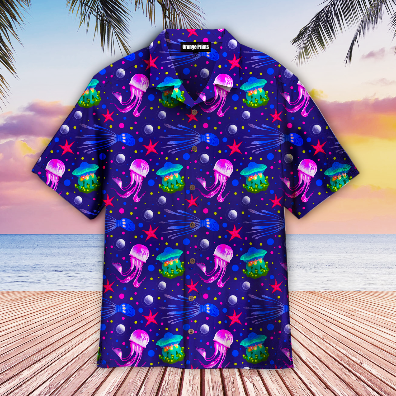 Jellyfish Sealife Colorful Hawaii Shirt For Men Women Ha22407