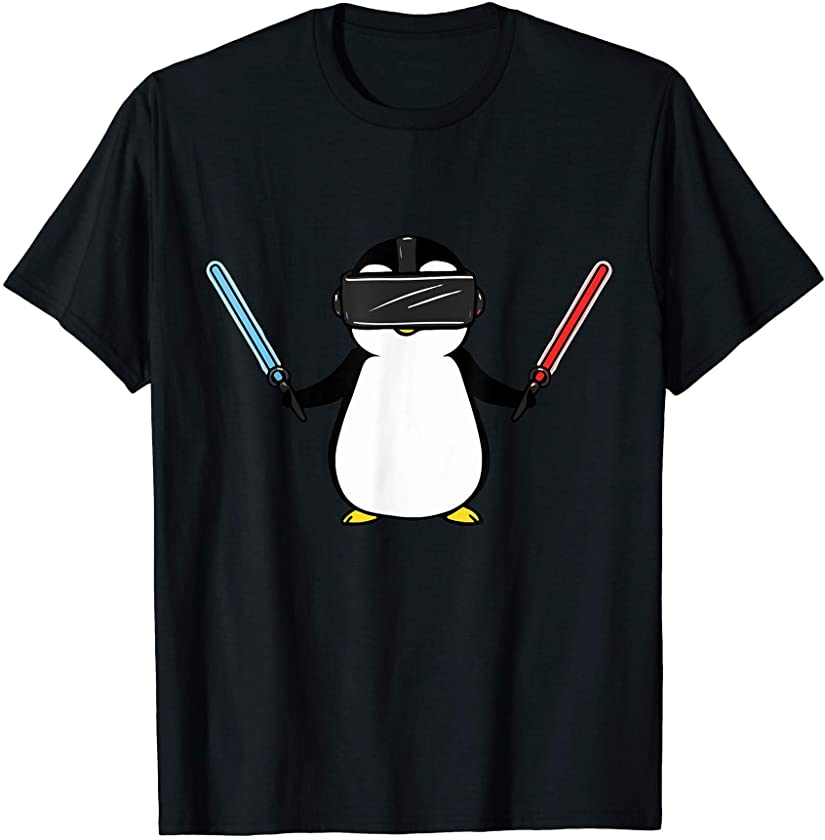 Beat Saber VR Gamer Penguin T-Shirt