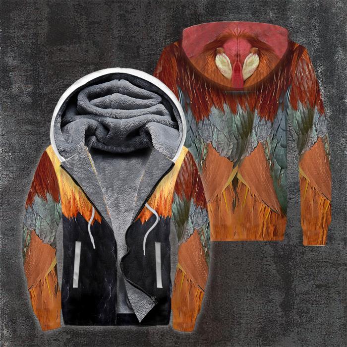 Rooster Cosplay Costume Animal Halloween Fleece Zip Hoodie All Over Print | Unisex | Adult | Ft1791