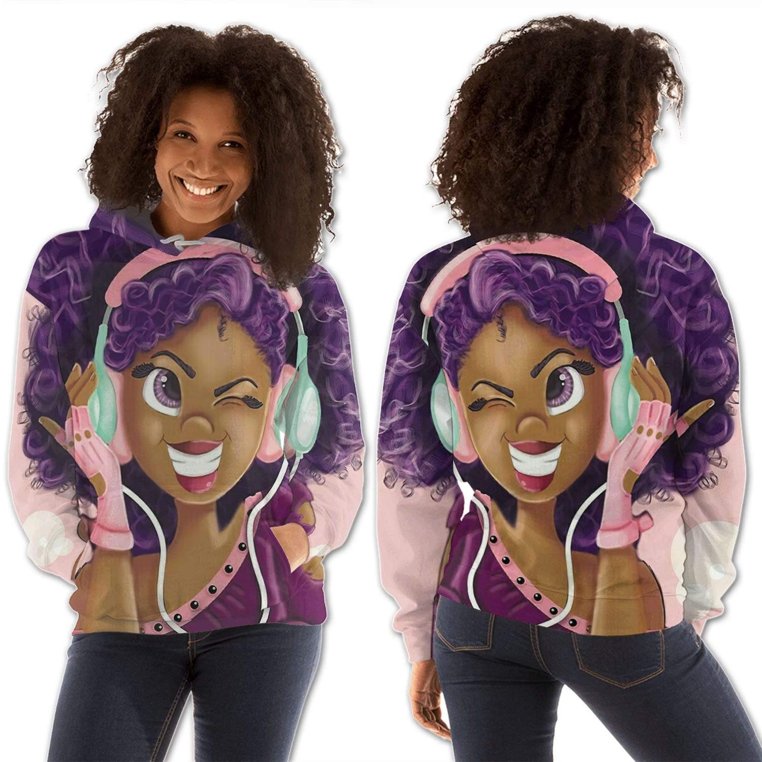 African American Hoodies Pretty Black Afro Lady African Apparel