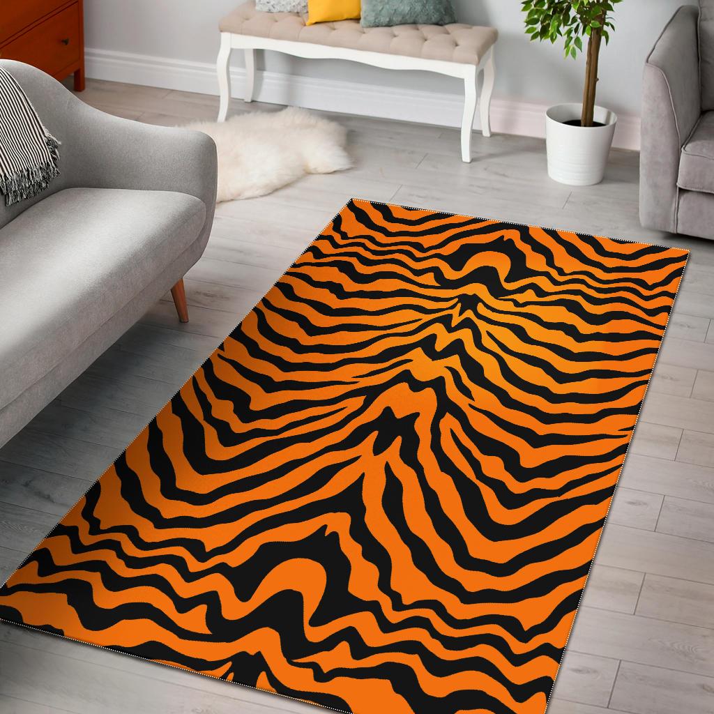 Bengal Tigers Skin Print Pattern Area Rug