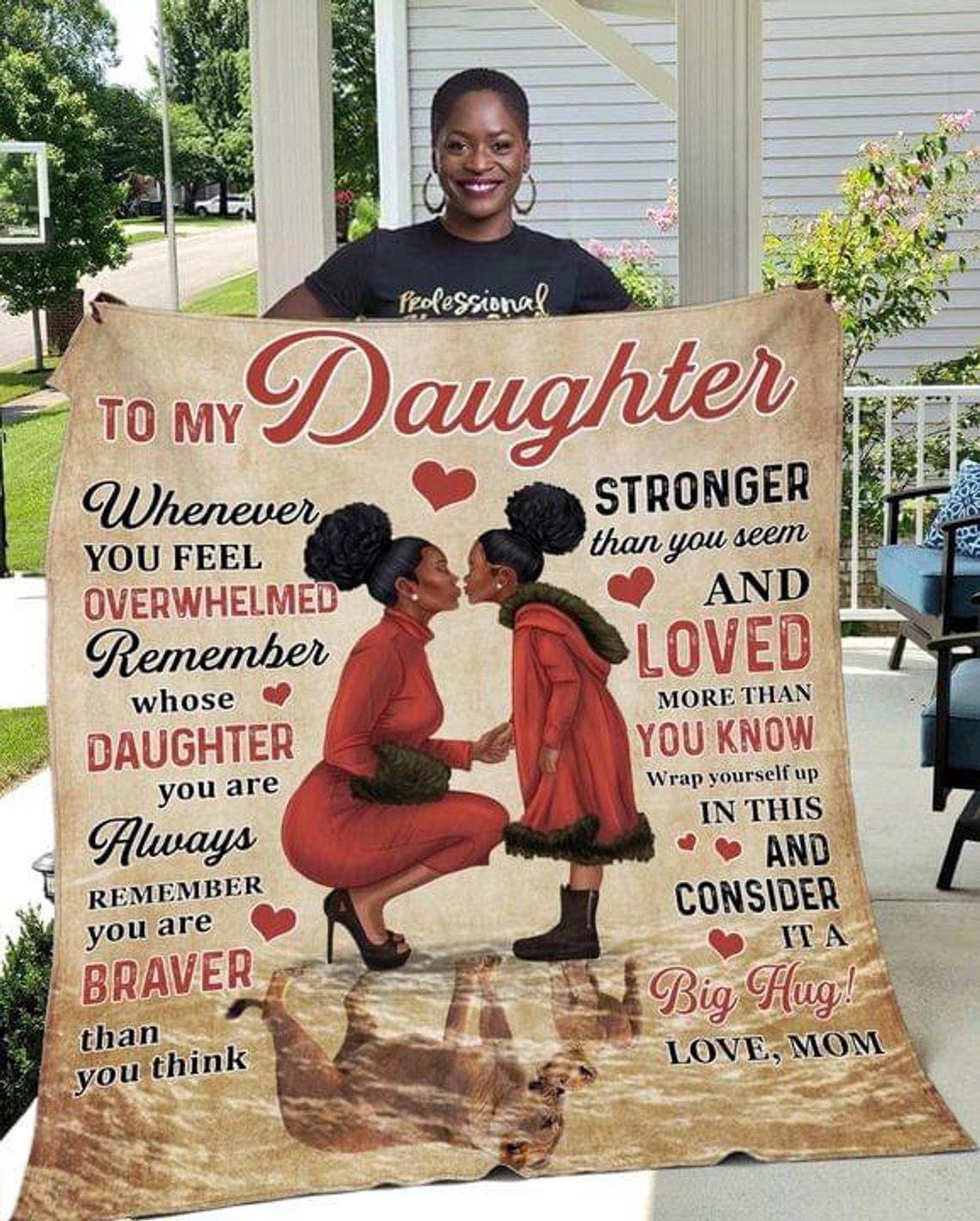 To My Daughter Letter Blanket Gifts, Black Mom, Black Daughter, Fleece Blanket, Daughter And Mom, African Family, Christmas Gift