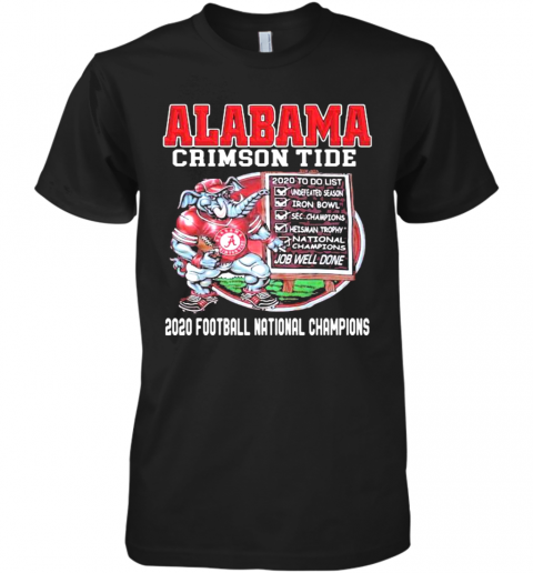 Alabama Crimon Tide 2020 Football National Champions Elephant Premium Men’S T-Shirt