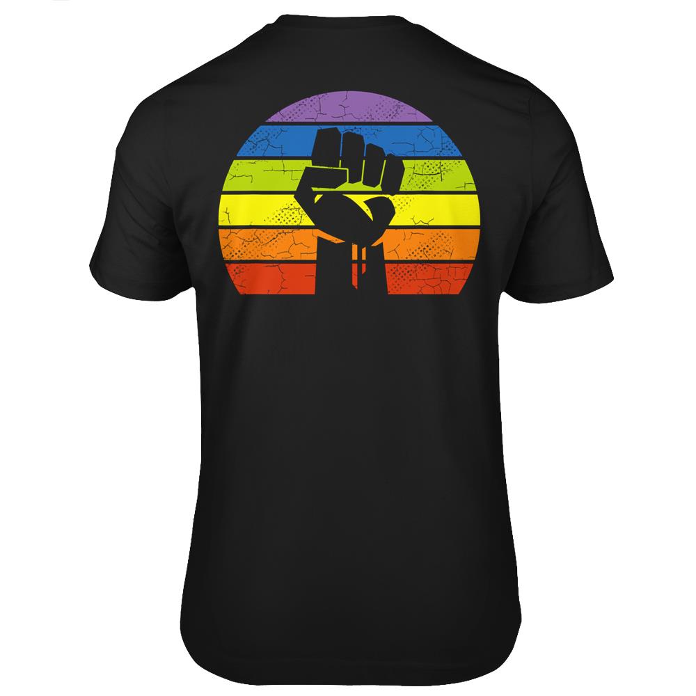 Lgbt Pride Flag Fist Retro Blm Vintage Black Lives Matter T Shirts Print On Back