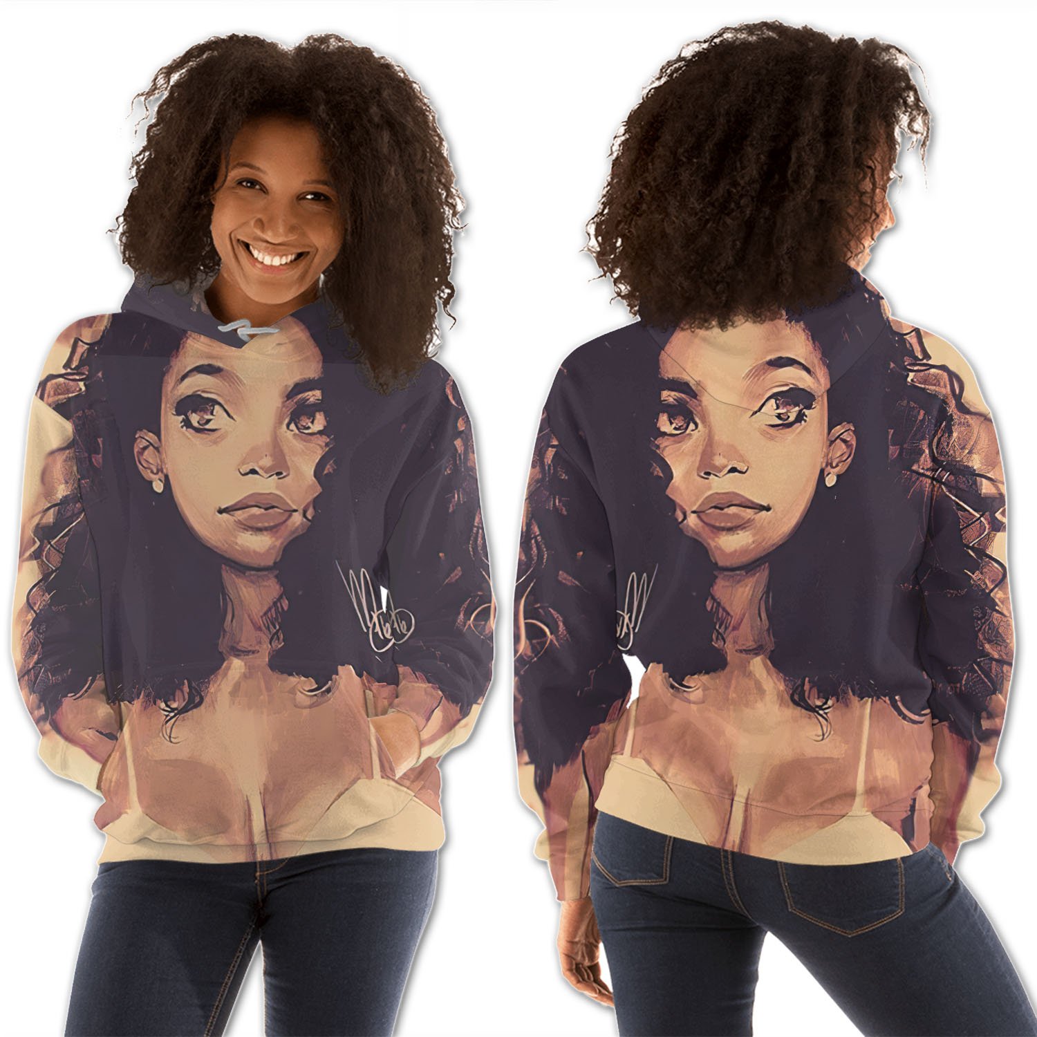 African American Hoodies Beautiful Black American Girl African Apparel