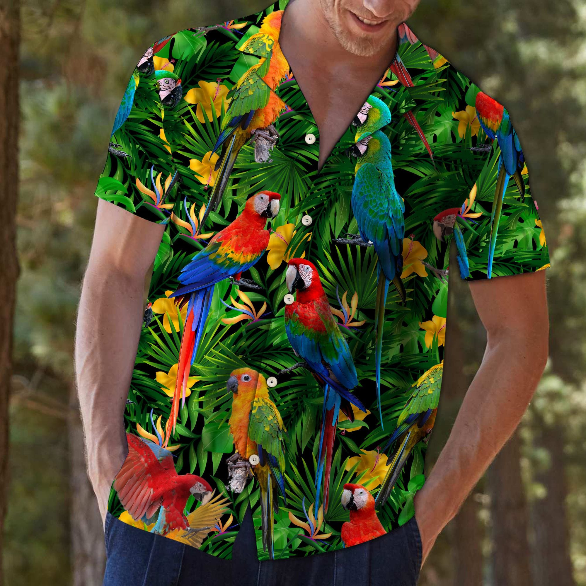 Parrot Tropical Summer Vibe Hawaii Aloha Shirts Kv Ha92735