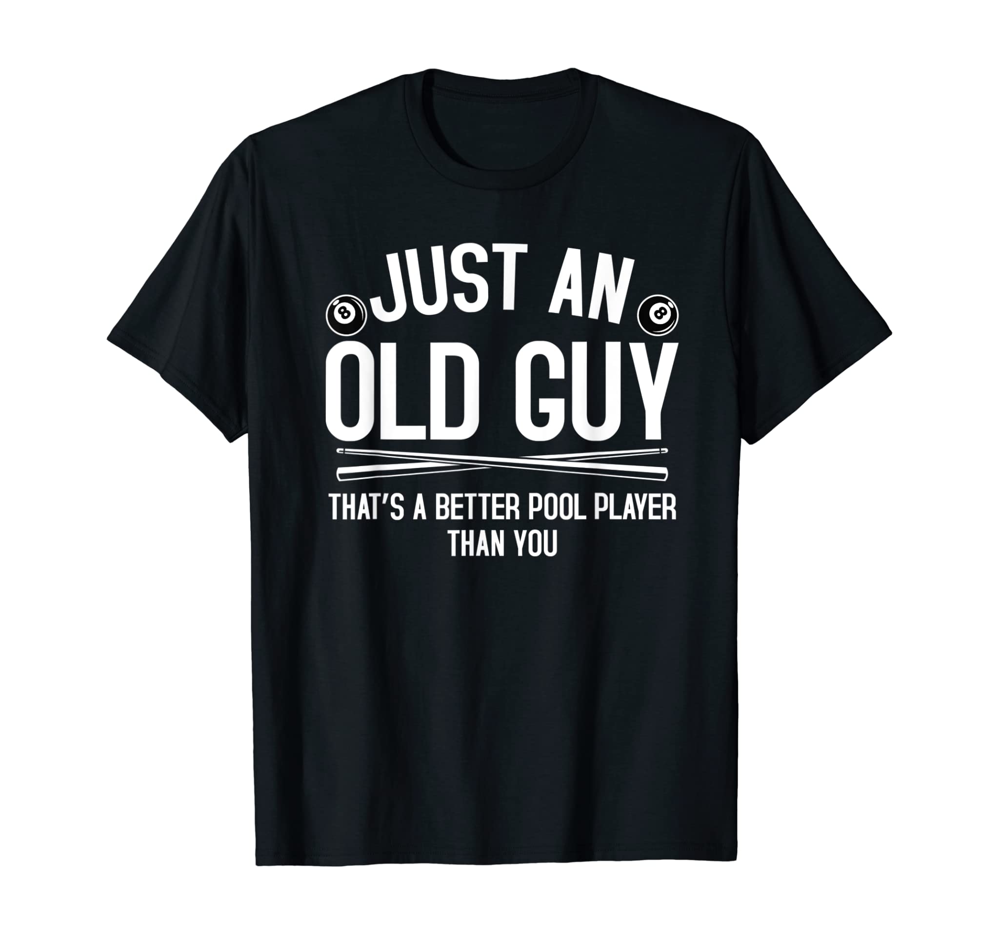 Mens Old Guy Pool Player Funny Billiards Grandpa T-Shirt