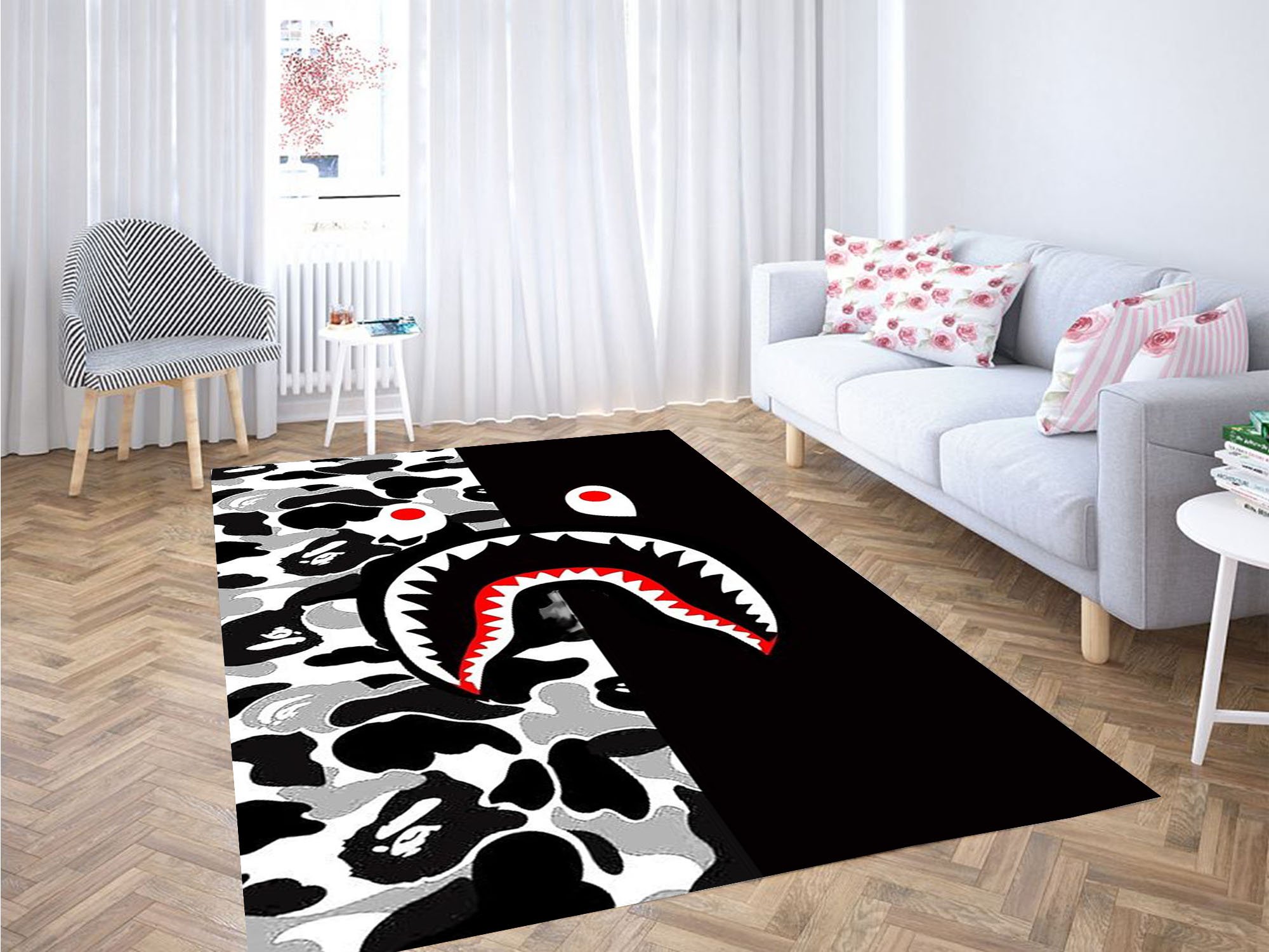 shark face wallpaper carpet rugs