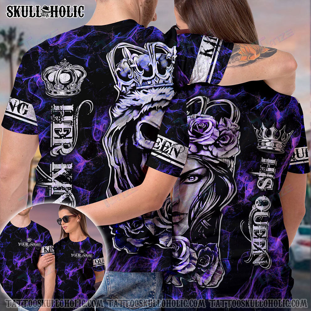 Matching Couple Shirt Personalized Couple Skull 3D All Over Printed Shirt, Sweatshirt, Hoodie, Bomber Jacket Size S – 5Xl