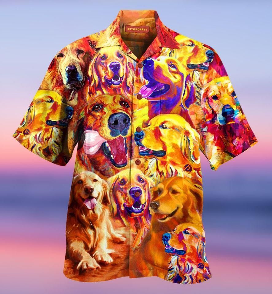 Shop Amazing Dog Virtual Pattern Hawaii Shirts Ha23955