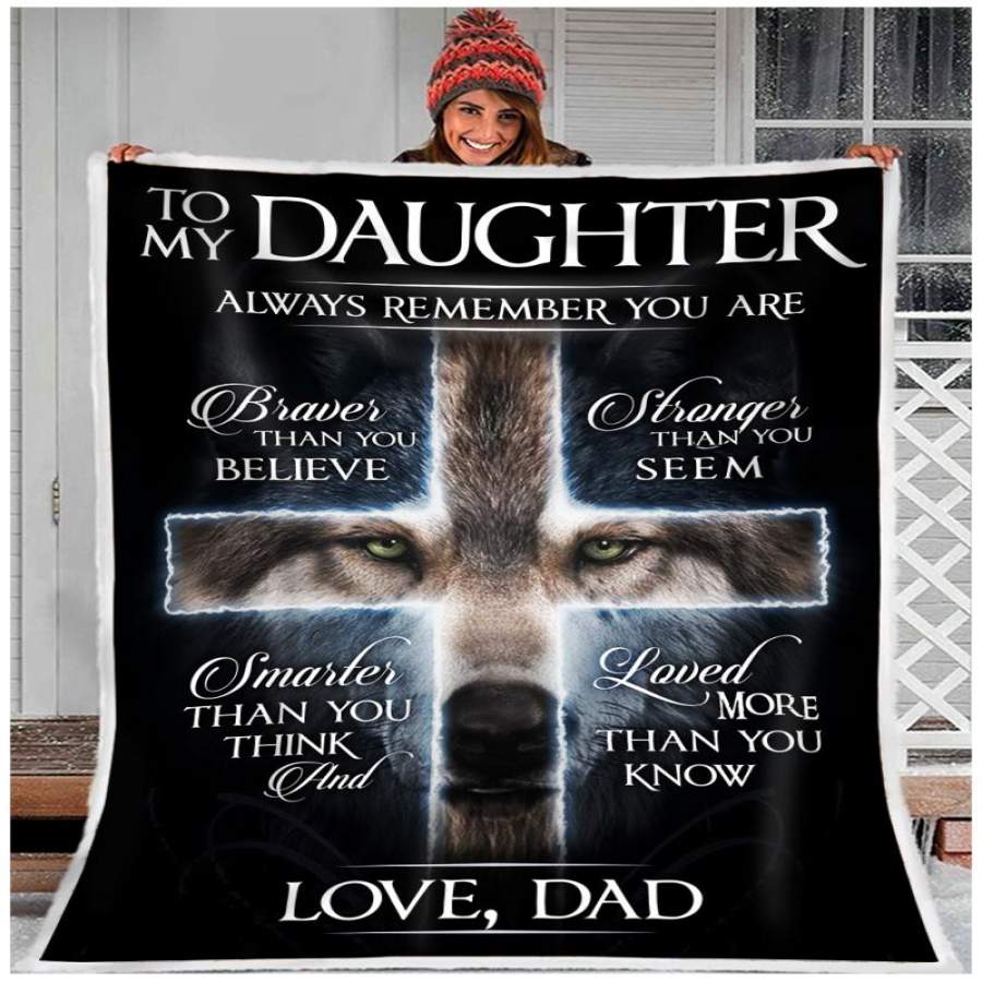 ZALOOO Always Remember You Are Dad To Daughter Wolf Blanket