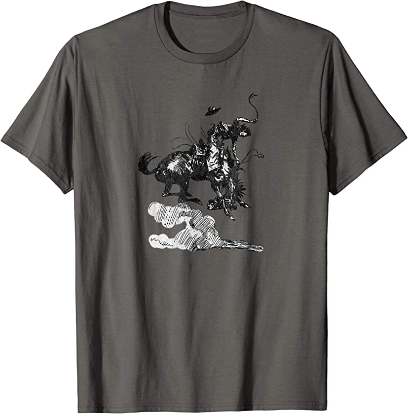 Wild West Western Vintage Cowboy and Bucking Bronc Gift T-Shirt