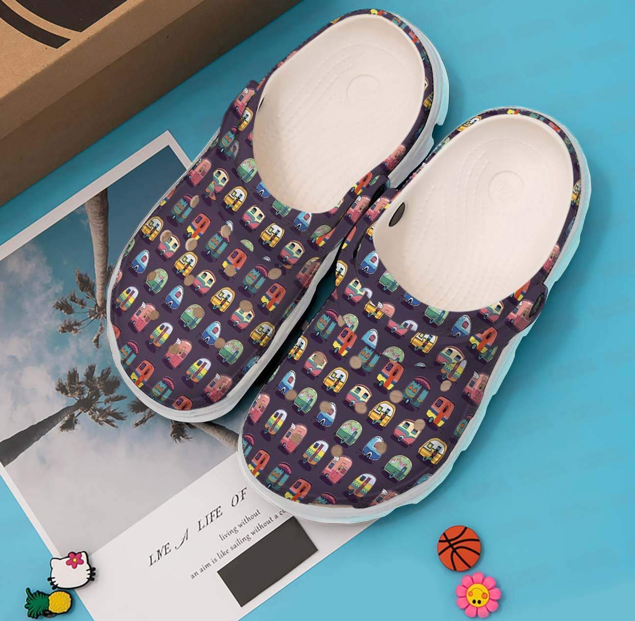 Camping Personalized Clog, Custom Name, Text Vintage Campers, Fashion Style For Women, Men, Kid, Print 3D