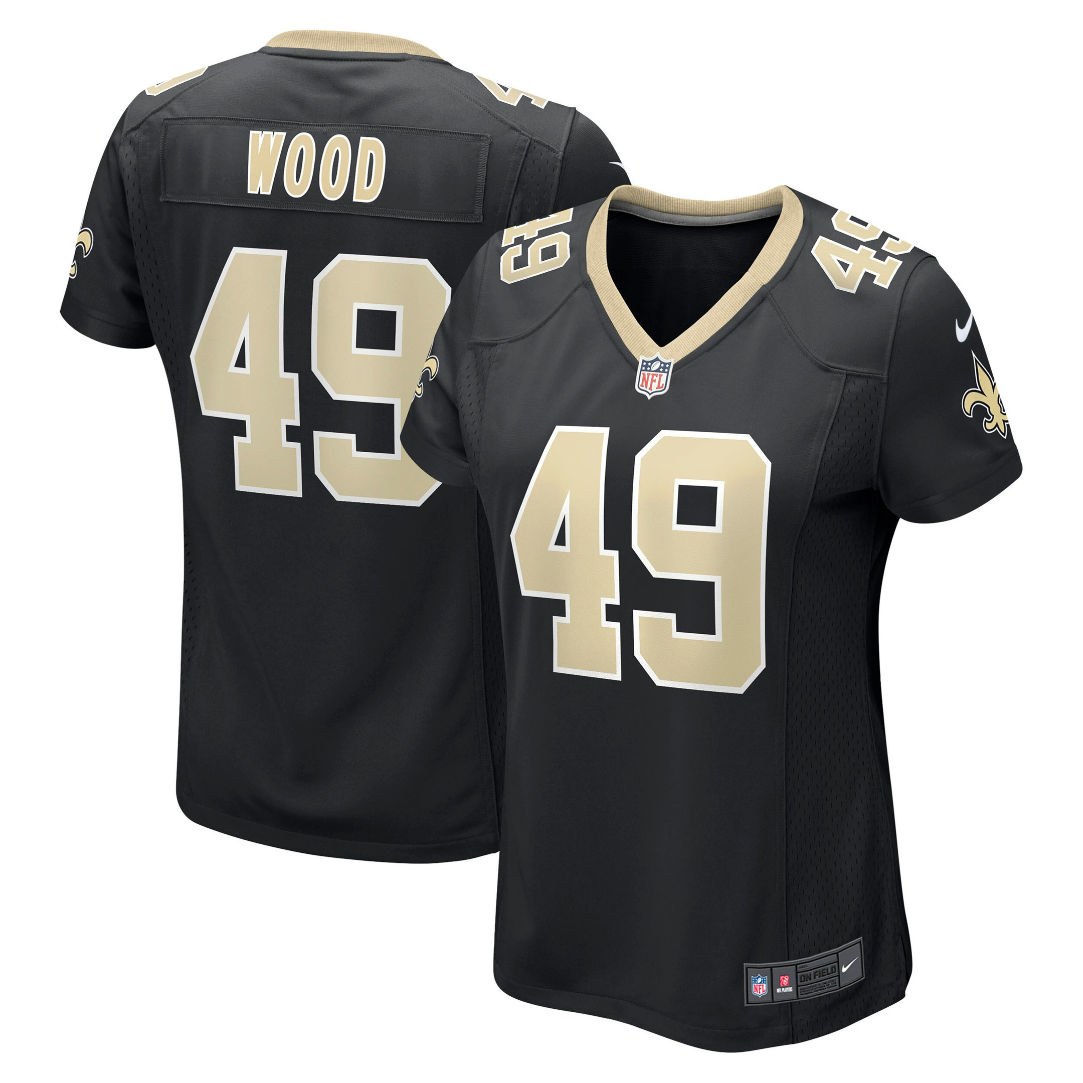 Zach Wood New Orleans Saints Womens Game Jersey – Black NFL