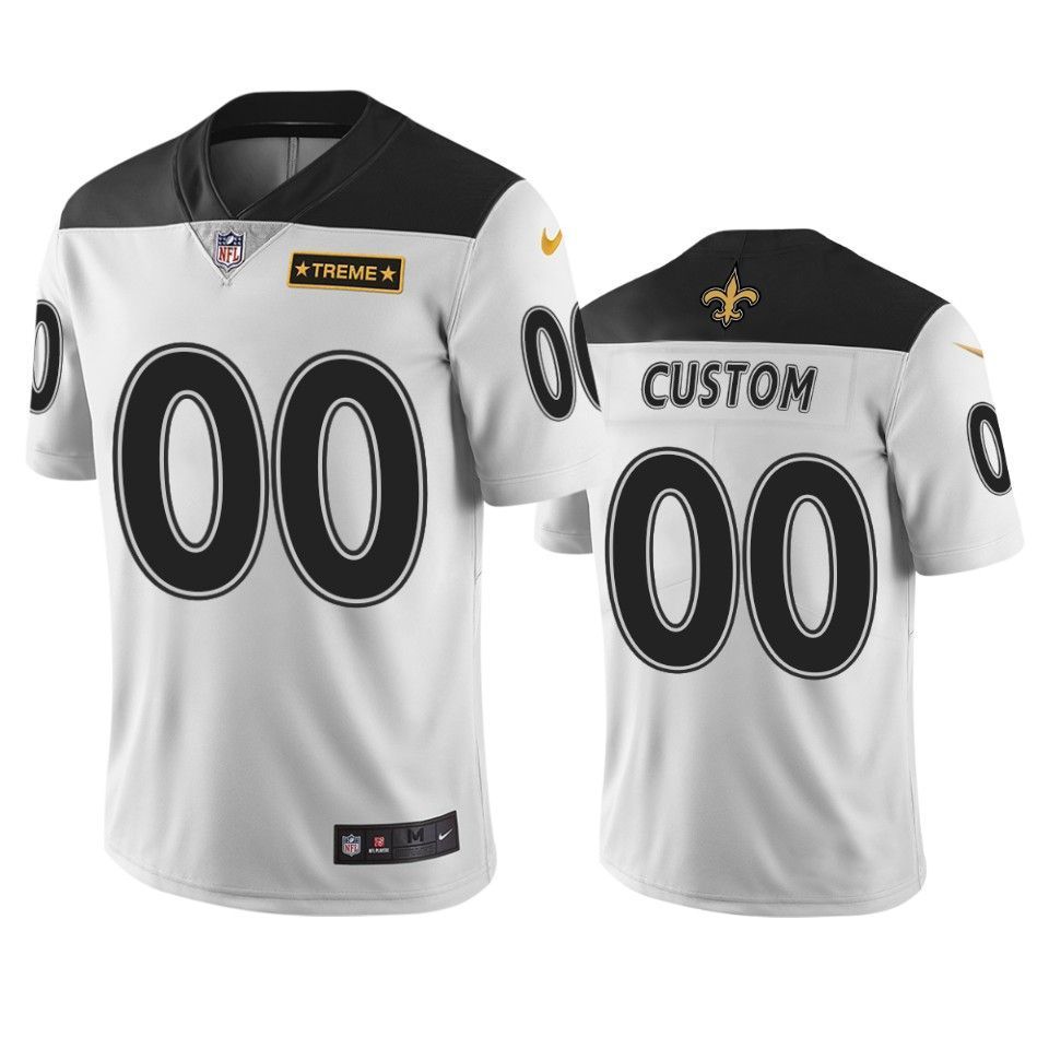 New Orleans Saints 00 Custom Men Jersey White City Edition