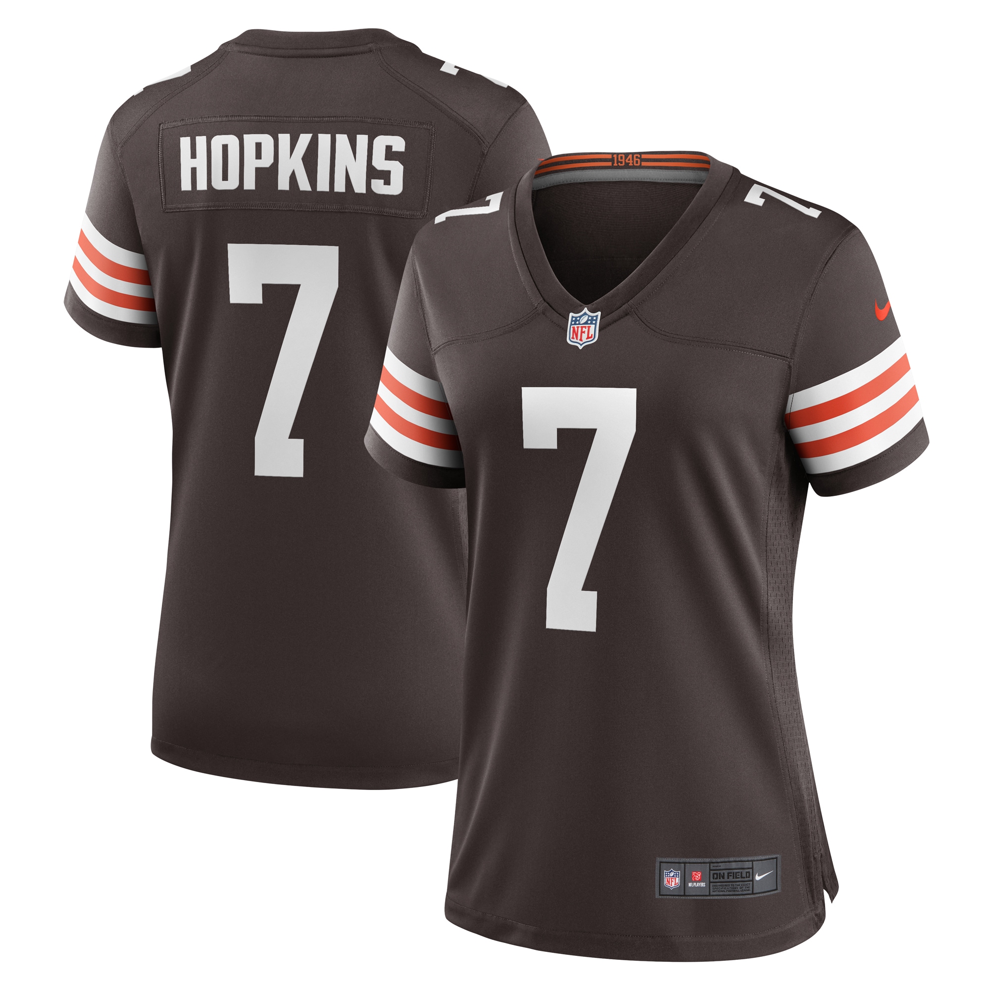 Women’s Cleveland Browns Dustin Hopkins  Brown Team Game Jersey