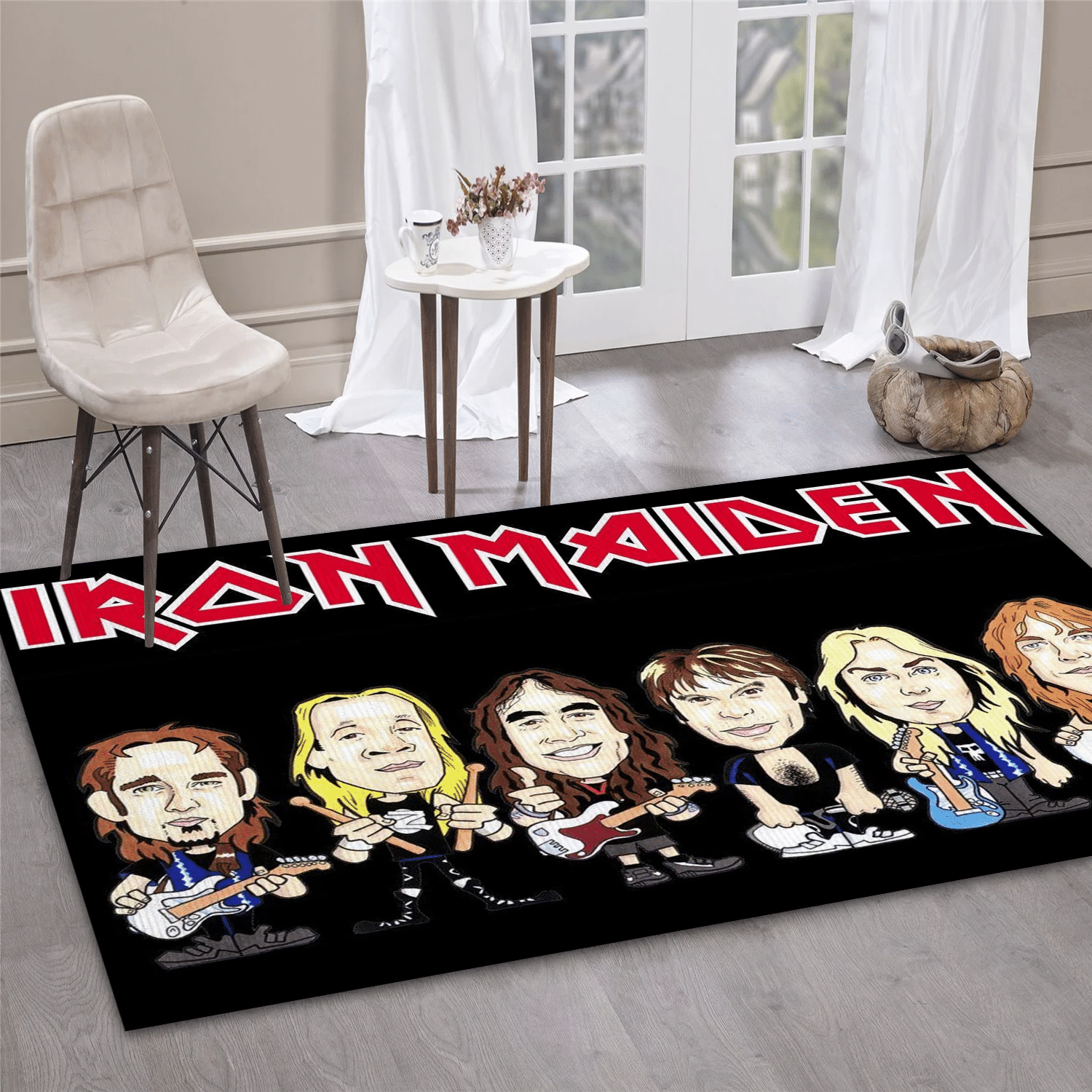 Iron Maiden Chibi Music Band Music Area Rug, Living Room  Rug – Christmas Gift Us Decor