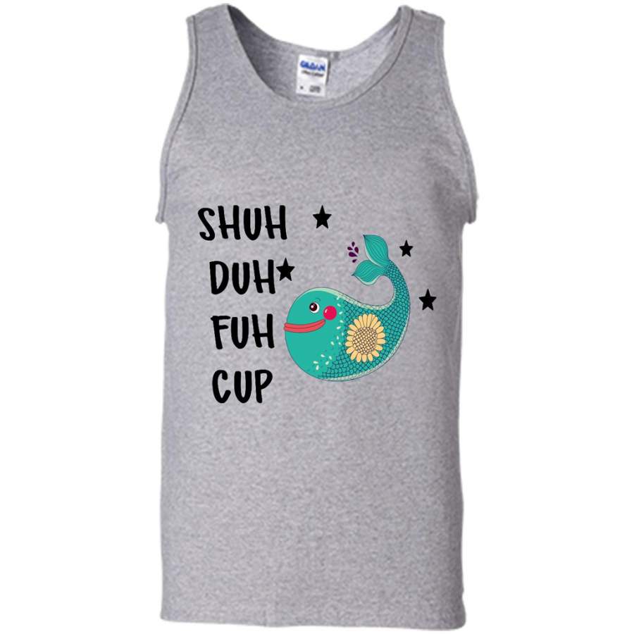 Shuh Duh Fuh Cup, Floral Shark – Canvas Unisex Tank