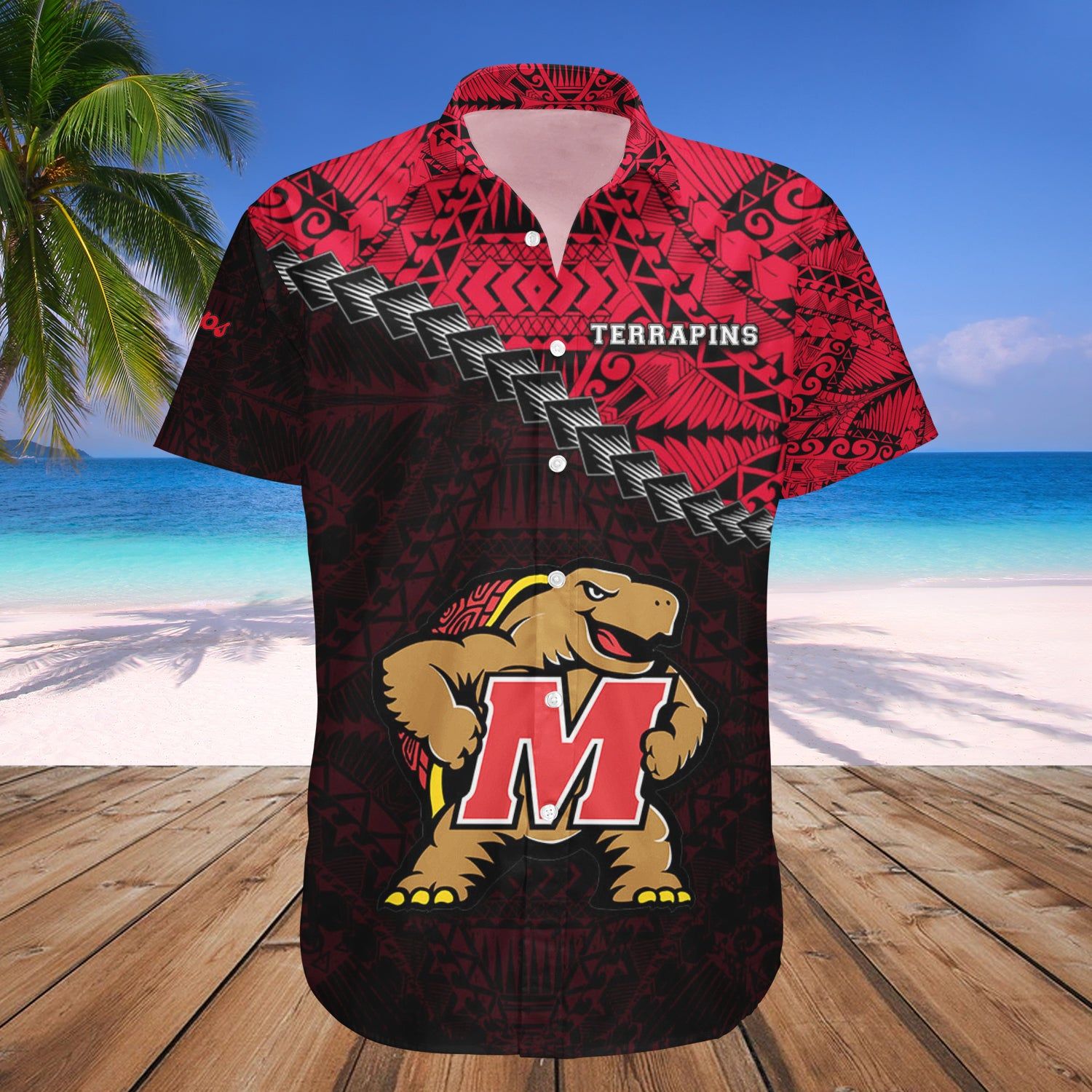 Maryland Terrapins Hawaii Shirt Grunge Polynesian Tattoo – NCAA