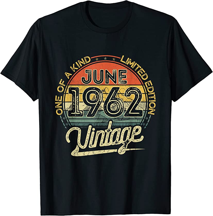 Vintage Retro June 1962 59th Birthday Gift 59 Years Old T-Shirt