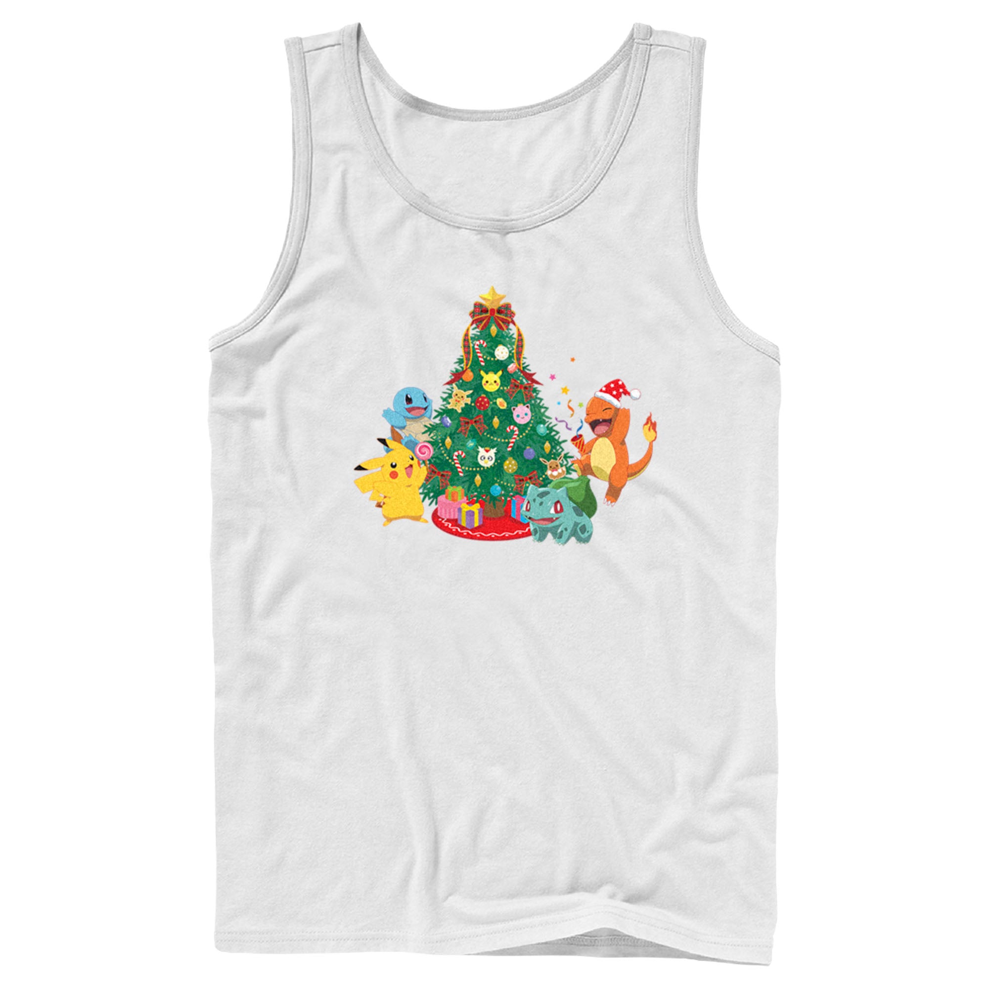 Men’S Pokemon Christmas Tree Characters Tank Top