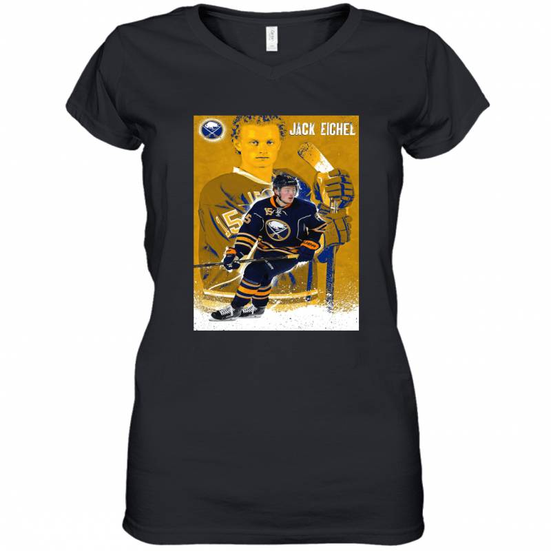 International Buffalo Sabres Jack Eichel Premium Wall Women’s V-Neck T-Shirt