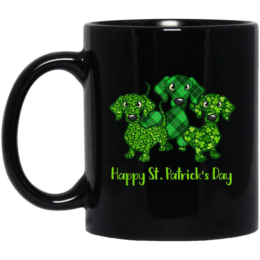 Dachshund Dog Leopard Buffalo Shamrock St Patricks day Gift Mug