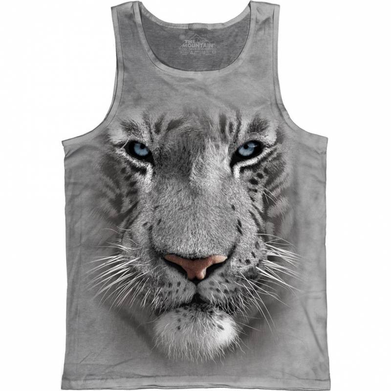 White Tiger Face Mens Tank