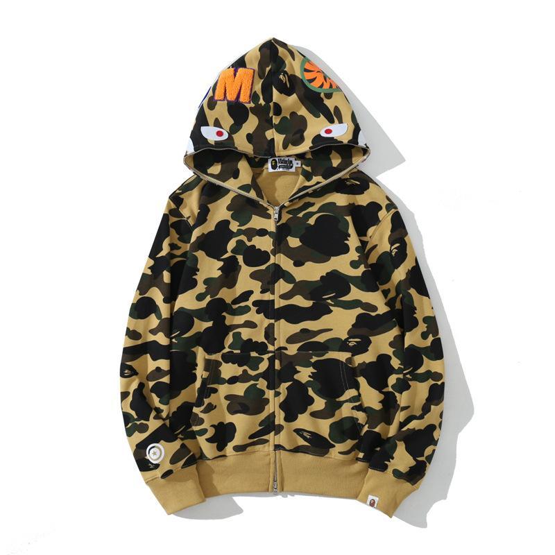 Bape Shark Hoodies Classical Camo Full Zipper Sweatshirts