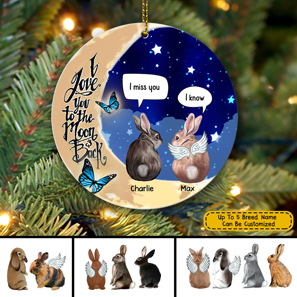 89Customized I Miss You Rabbit Memorial Personalized Ornament