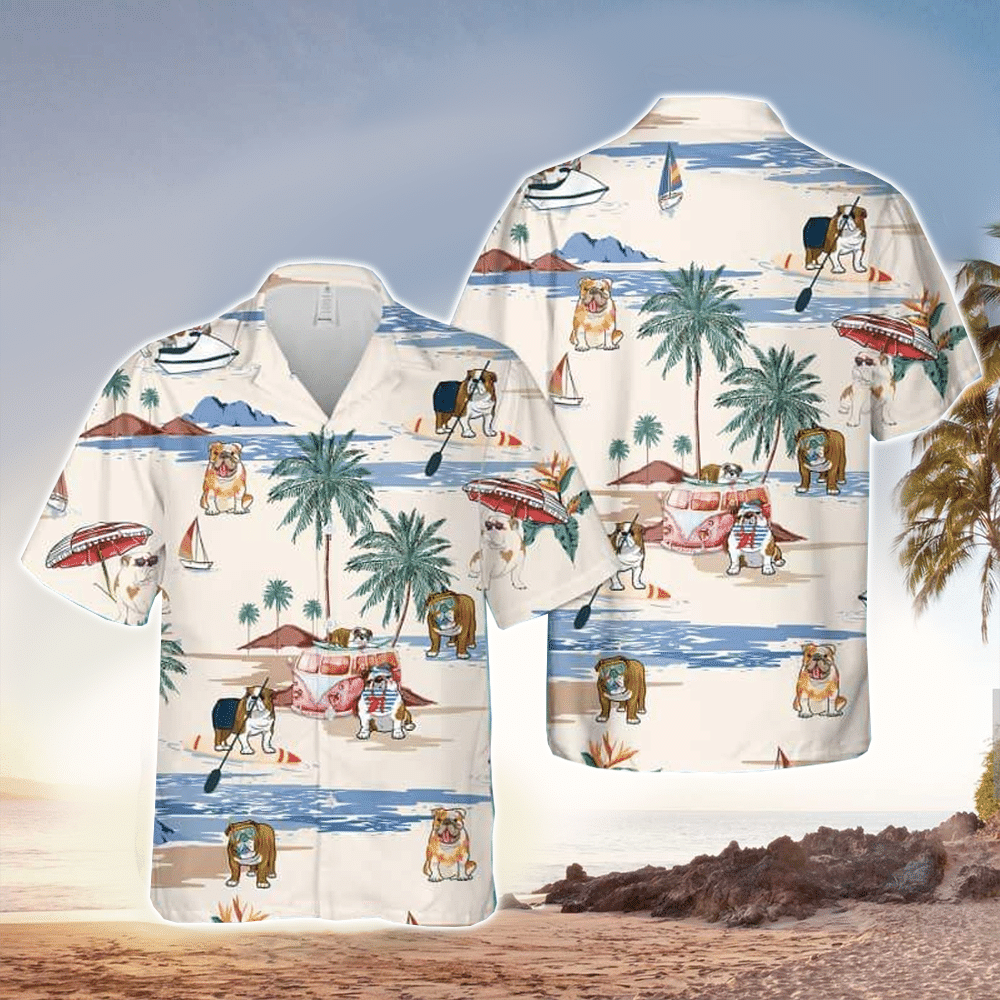 Bulldog Summer Beach Hawaii Shirt Aloha Ha91269