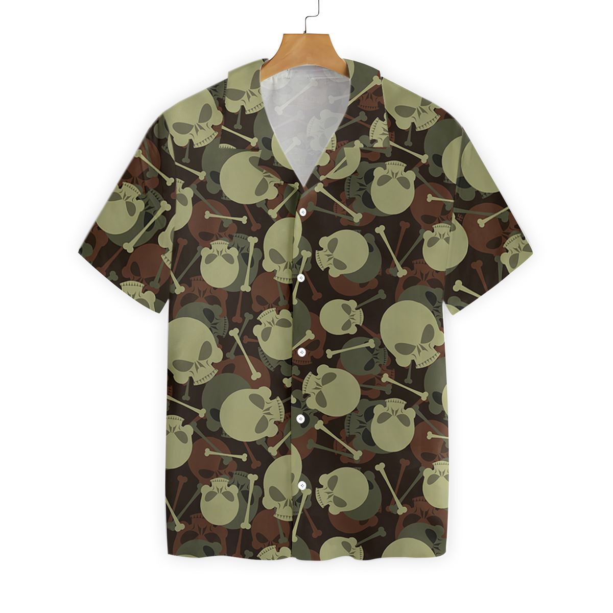 Skull And Bone Military Pattern 2810 Hawaii Shirt Ha15621