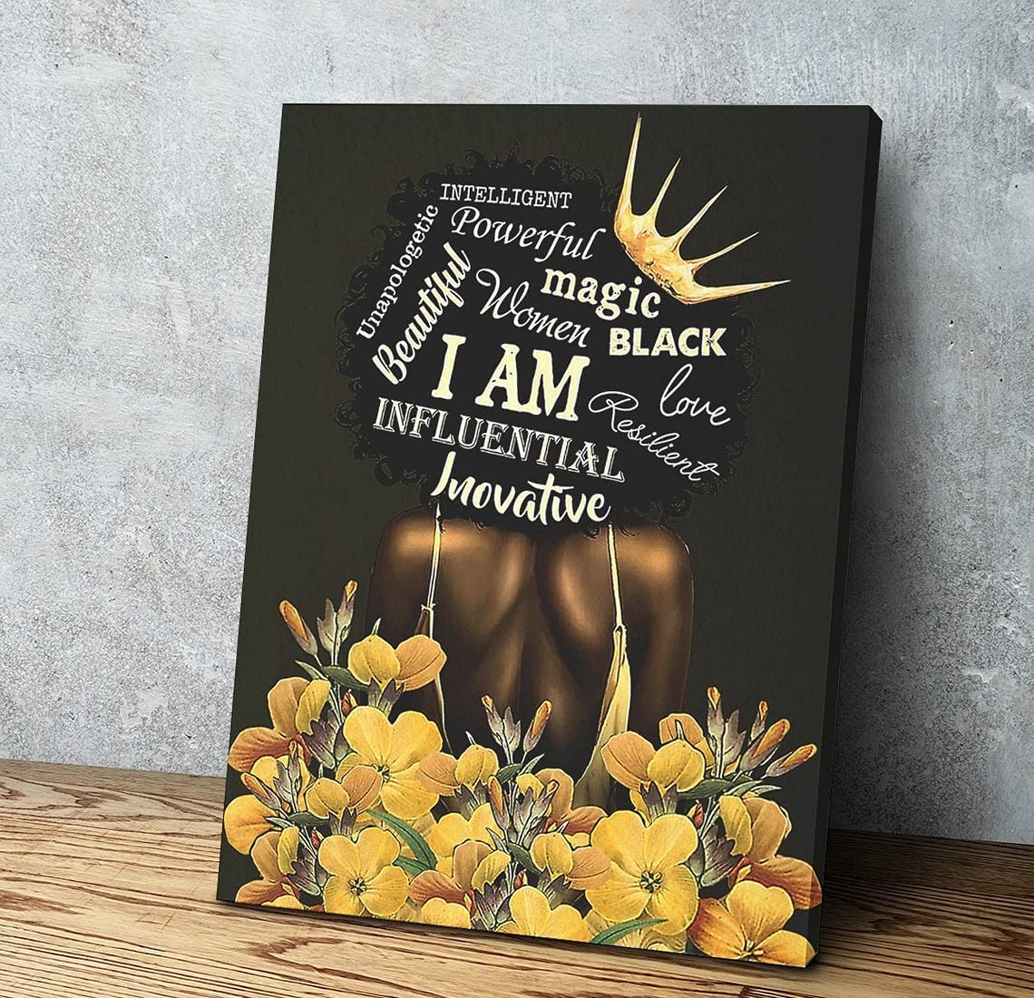 Behind Of Black Queen Art Print, Black Woman Pride, Powerful Afro Woman Gift Idea Paper Unframe Poster