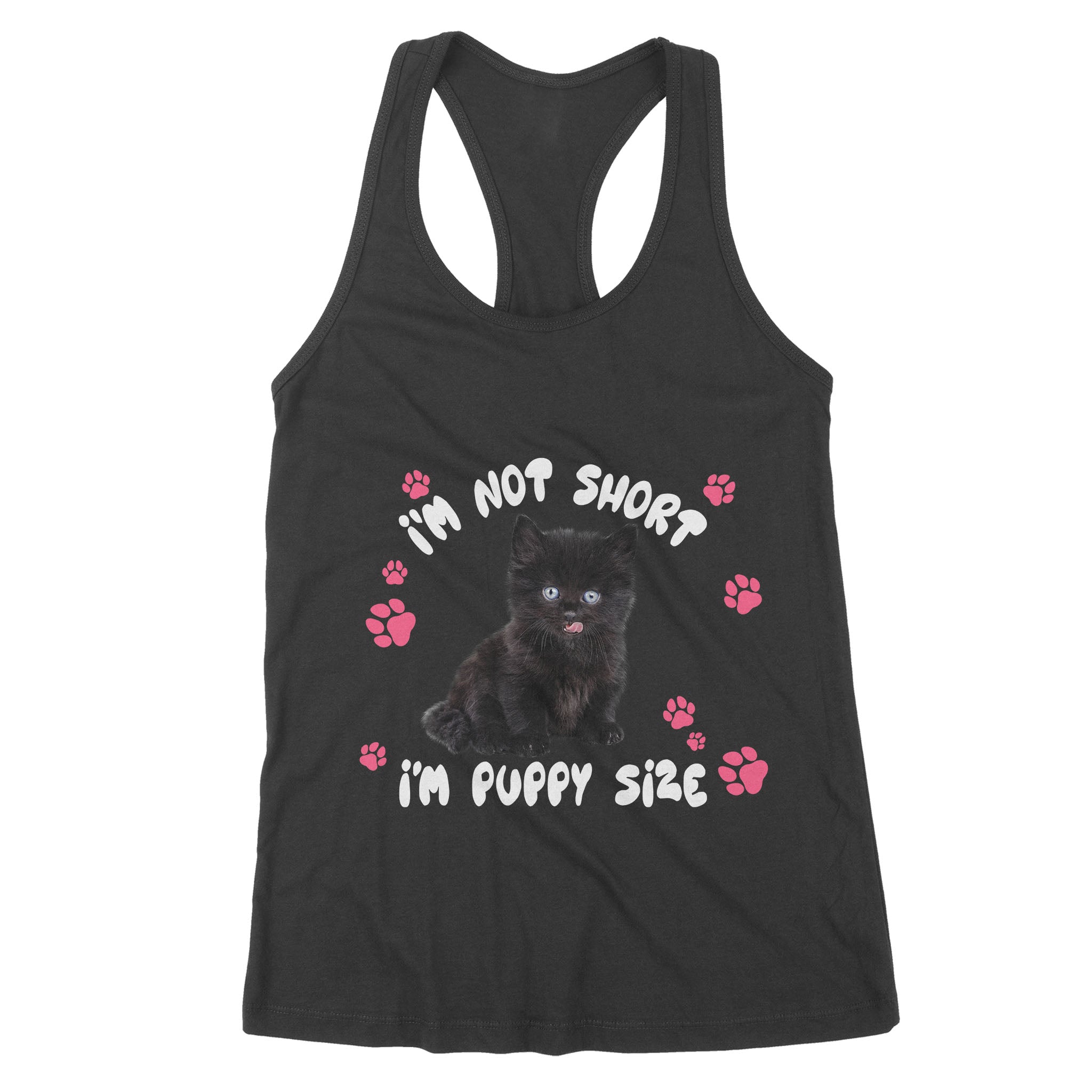 Puppy size black cat – Premium Women’s Tank, Gift for you, gift for her, gift for dog lover, gift for cat lover, gift for black cat lover