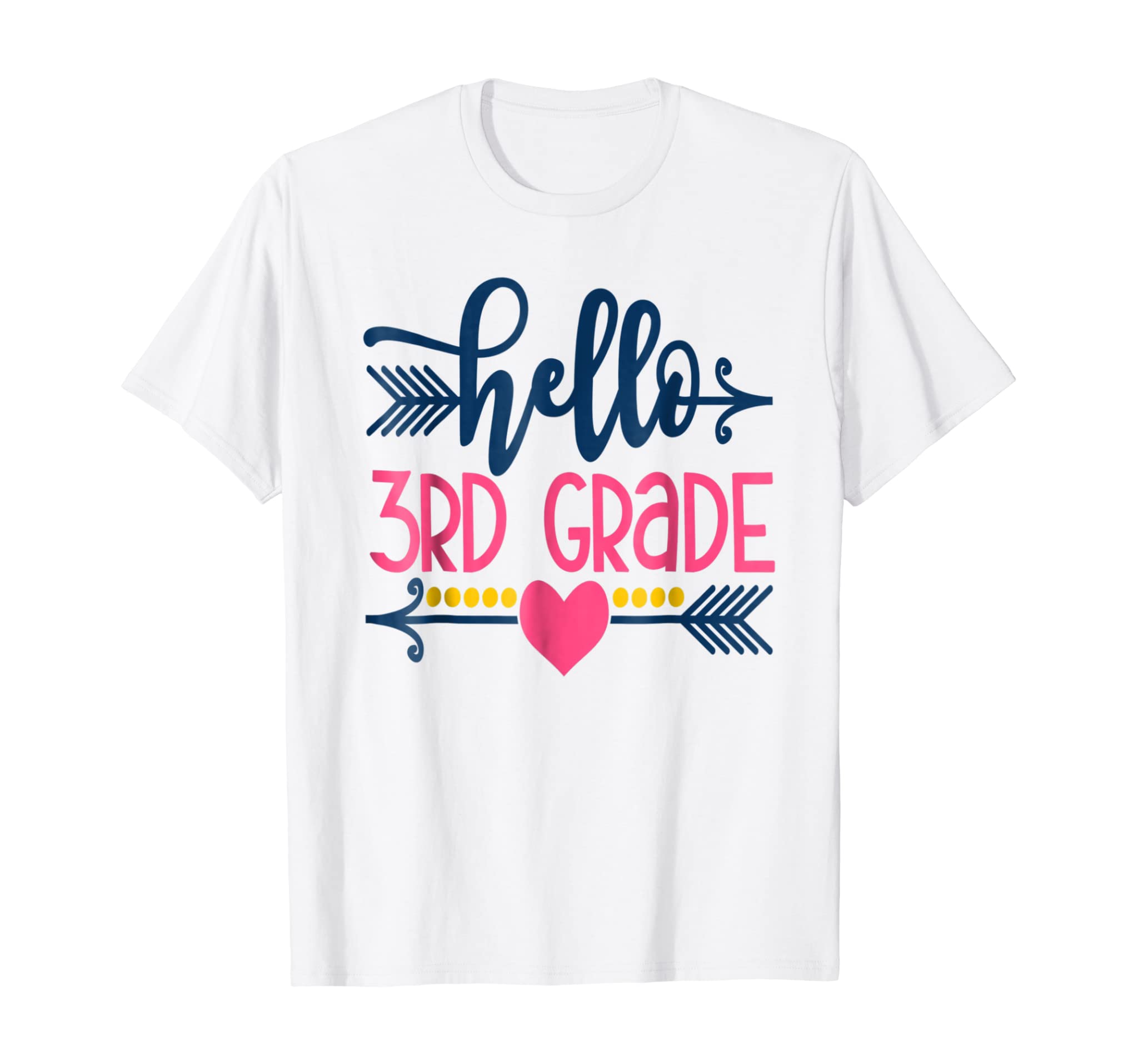 Hello 3rd Grade Teacher Kids Back to School Gift Third Shirt