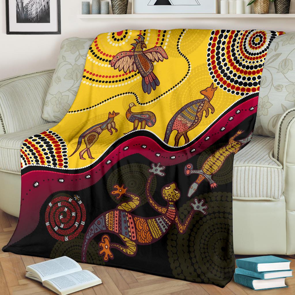 Aboriginal Premium Blanket – Indigenous Animals Life Art