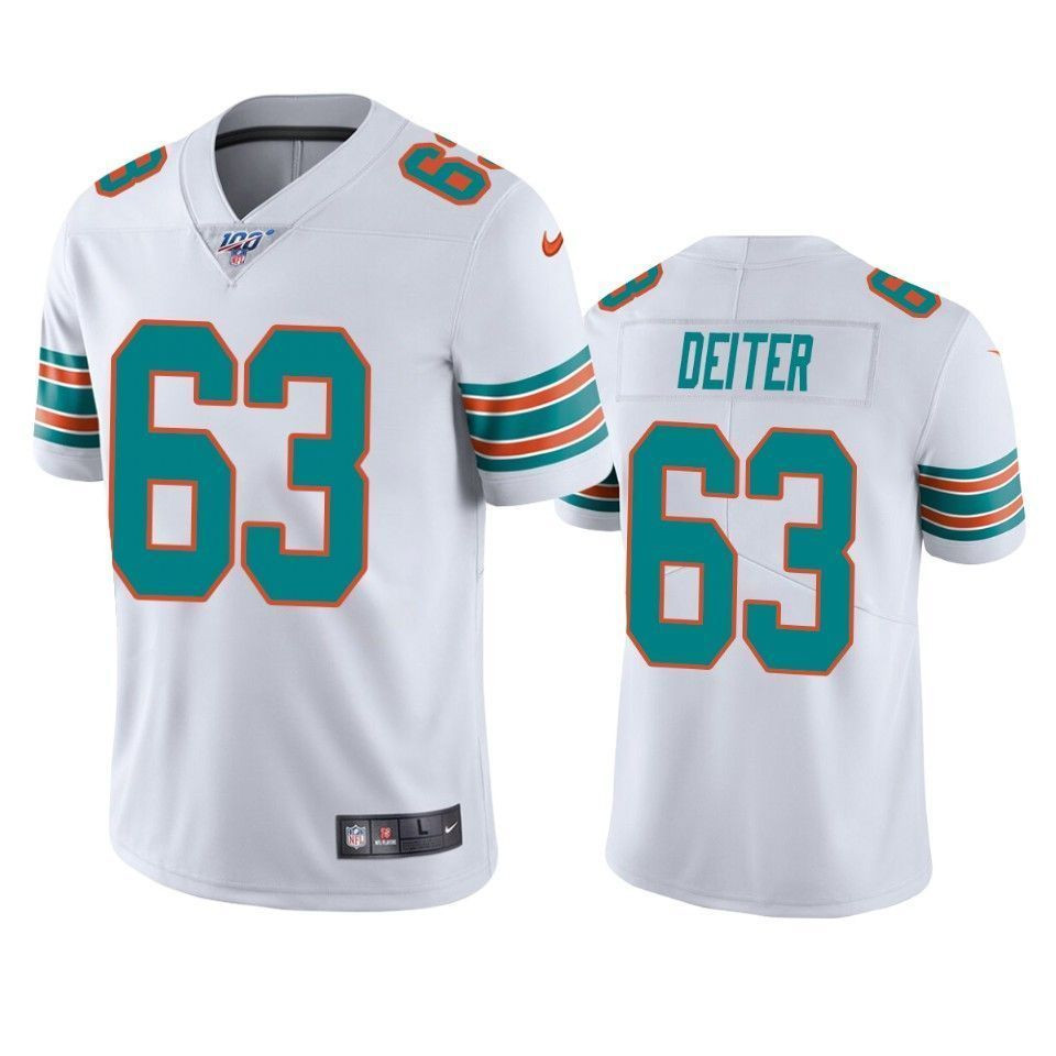 Miami Dolphins Michael Deiter White 100Th Season Vapor Limited 3D Jersey