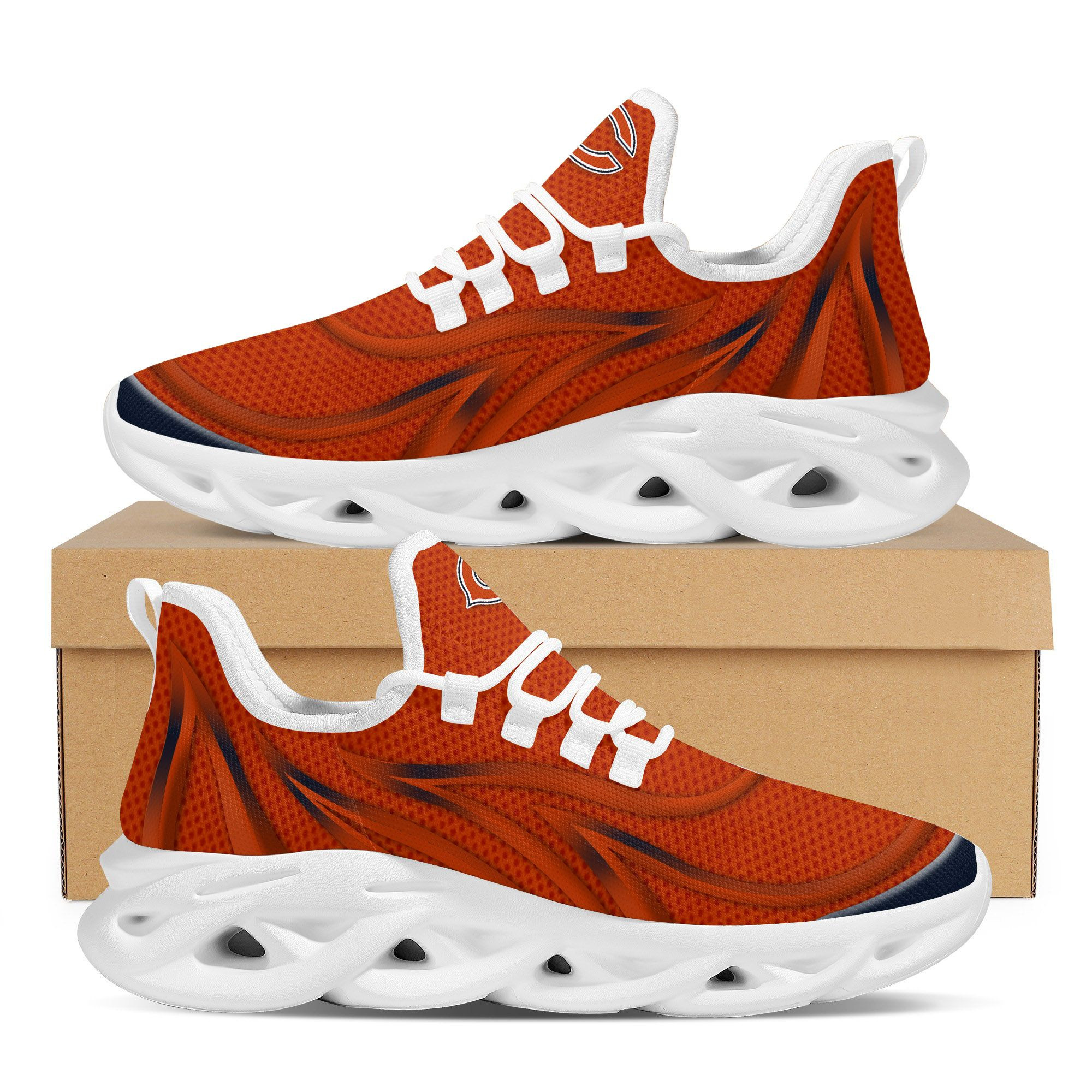 Chicago Bears Neon Flames Design Trending Max Soul Clunky Sneaker Shoes For Mens Womensamerican Football Team Fans