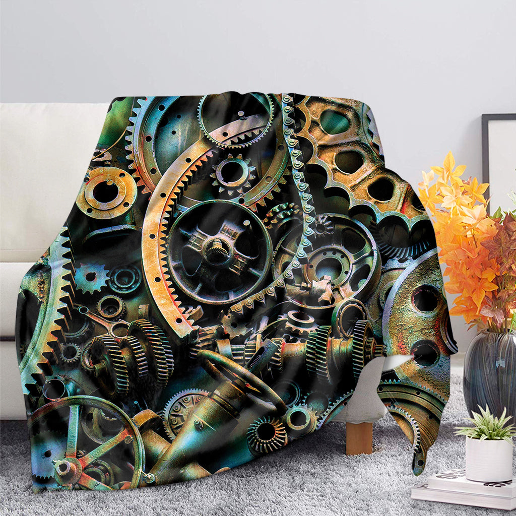 Steampunk Cogs And Gears Print Blanket