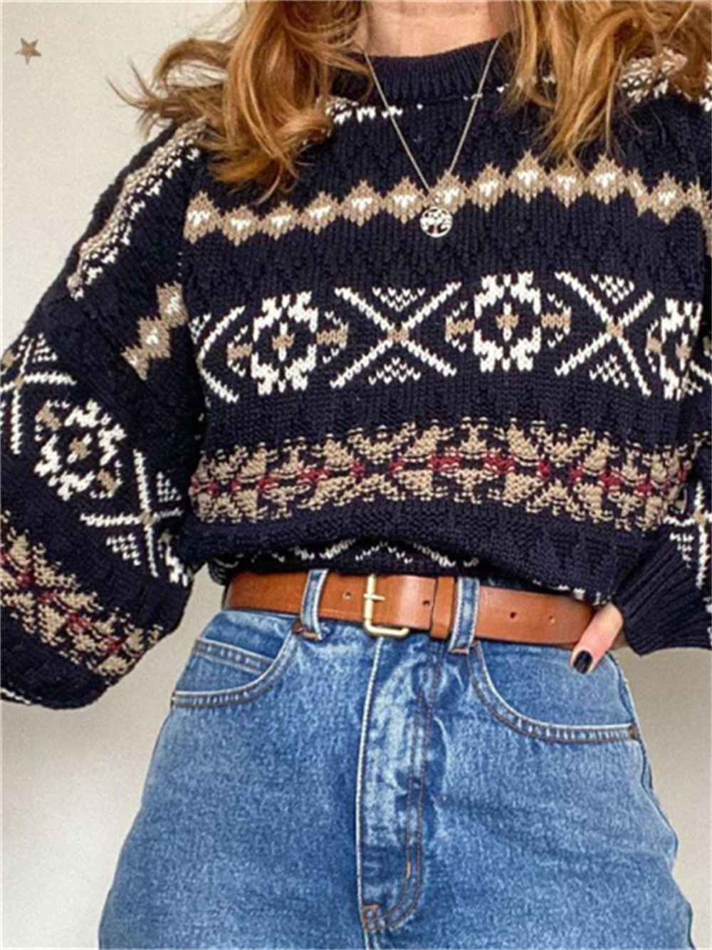 Vintage Sweaters Women Oversized Thicken Knitwear Unisex Couples Winter Pullovers Femme Woolen Sweater Striped Tops Preppy Style alx